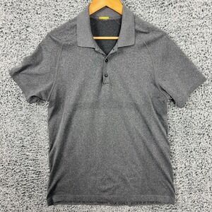 Lululemon Polo Shirt Mens Medium Gray Short Sleeve Performance Golf Stretch